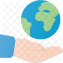 Hold Hand Globe Icon