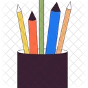 Holder with colored crayons  Icon