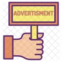 Iadvertisment Hand Hold Board Holding Advertising Board Advertising Board Icon