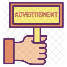 Holding Advertising Board  Icon