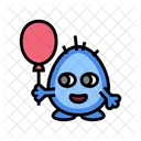 Holding Balloon Cute Icon