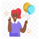 Holding balloon  Icon