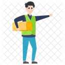 Holding Box Delivery Man Delivery Boy Icon