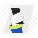 Holding cellphone back view  Icon