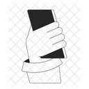 Holding cellphone back view  Icon