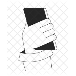 Holding cellphone back view  Icon