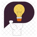 Holding Chatbox With Lightbulb New Idea Presentation Sharing Innovation Icon