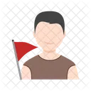 Holding Flag Icon