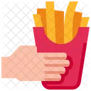 Holding French Fries Box  Icon
