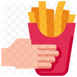 Holding French Fries Box  Icon