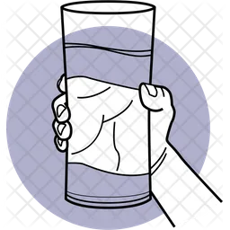 Holding Glass Of Water  Icon