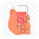 Holding glass with fruit punch cocktail  Icon