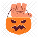 Holding Halloween pumpkin basket  Icon