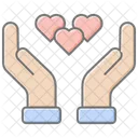 Holding Hands Lineal Color Icon Symbol