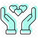 Holding Hands Color Shadow Thinline Icon Icon