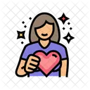 Woman Holding Heart Icon