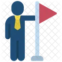 Holding Flag People Icon