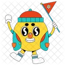 Character Holding Flag Icon