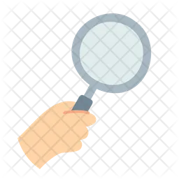 Holding Magnifying Glass  Icon