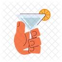 Margarita Fruit Cocktail Alcohol Drinking Holding Glass Icon