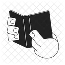 Holding open book cartoon hands  Icon