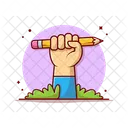 Holding Pencil  Icon