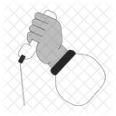 Holding retro telephone receiver  Icon