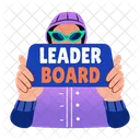 Holding Sign Banner Displaying Icon