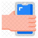 Holding Smartphone Hands Device Icon