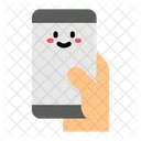 Holding Smartphone Telephone Hand Icon