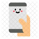 Holding Smartphone Telephone Hand Icon