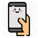 Holding Smartphone Telephone Hand Icon