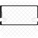 Holding smartphone with blank screen  Icon