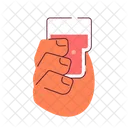 Holding summertime refreshment punch drink glass  Icon