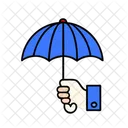 Holding Umbrella Protection Love Icon