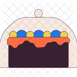 Holiday cake under cover  Icon