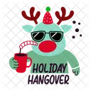 Holiday Hangover Drinking Cartoon Icon