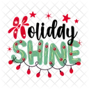 Holiday Shine Typography Lettering Icon