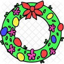 Holiday wreath with eggs  Icon