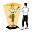 Holographic Call Projection Simulation Icon