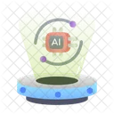 Holographic Display Microchip Ai Icon