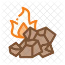 Holzkohle Feuer Bergbau Symbol