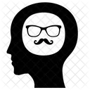 Hombre Cabeza Hipster Icon