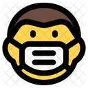 Hombre Emoji Con Mascarilla Emoji Icono