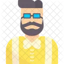 Hipster Avatar Barba Icono