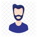 Hombre barba pelo corto avatar  Icono