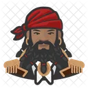 Hombre de barba pirata africano  Icono