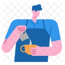 Hombre Barista Barista Camarero Icon