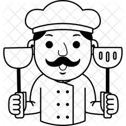 Caricatura de hombre chef Logo Icono