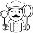 Caricatura de hombre chef  Icono